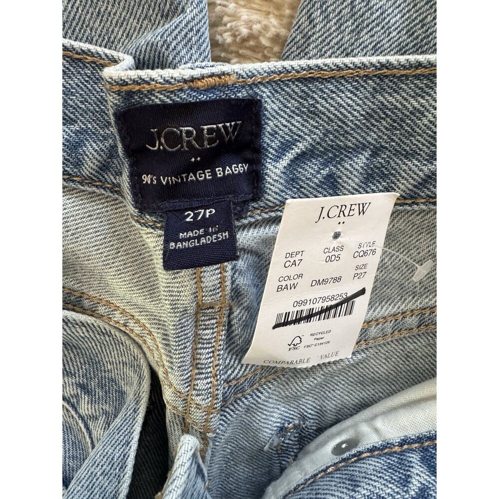 NWT J. Crew 90s Vintage Baggy Jeans Size 27 Petite Blue Alps Wash - Picture 8 of 9